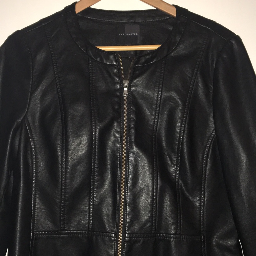 Faux leather trendy jacket